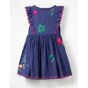 Mini Boden Scallop Floral Embroidered Dress Size 8-9 Girls